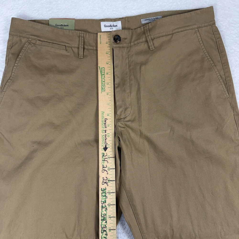 Goodfellow Pants Mens 40x32 (39x31) Hennepin Chino Athletic Khaki Straight NWT - Picture 11 of 11